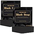 VAEYAE 2 Pcs Herbal Black Soap for Gray Hair Reverse, Fo Ti Castor Oil for Hair Darkening & Thickening, Men & Women Hair Growth Grey Cover Shampoo Bar, Natural Polygonum Multiforum Reducing Hair Loss