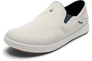 OLUKAI Moku Slip-On Men's Boat Shoes, Enhanced Grip & Traction, Lightweight & Breathable Mesh, Comfort Fit & All-Day Wear