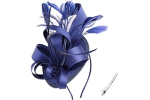 DRESHOW Women Fascinator Hats Tea Party Hat Vintage Pillbox Hat Headband for Cocktail