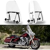 DREAMIZER Universal Motorcycle Windshield 19"x17" Claer Motorcycles Windscreen PC Wind Deflector for 1 or 7/8&rdquo; Handle Bars Motorcycle Motorbike (19 inch x17 inch)