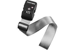 Travel Inspira Luggage Straps with TSA Combination Lock - Adjustable, Easy to Use, Protect Your Luggage, Grey