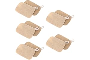 Lexziuo 10PCS Natural Loofah Dish Sponges - Reusable & Eco-Friendly Kitchen Scrub Sponges for Washing Dishes, Non-Scratch Cle