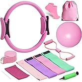 Pilates Kit for Home Workouts, Pilates Essentials Kit for Women, Better Me Pilates Kit,Pilates Equipment with 14.5"Pilates Ring Set,9" Yoga Ball,Cooling Towel,6 Pilates Resistance Bands for Stretching
