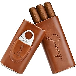 Persofi Personalized Leather Travel Case - Custom Engraved Premium Storage Holder with Cedar Lining, Luxury Gift for Dad, Hus