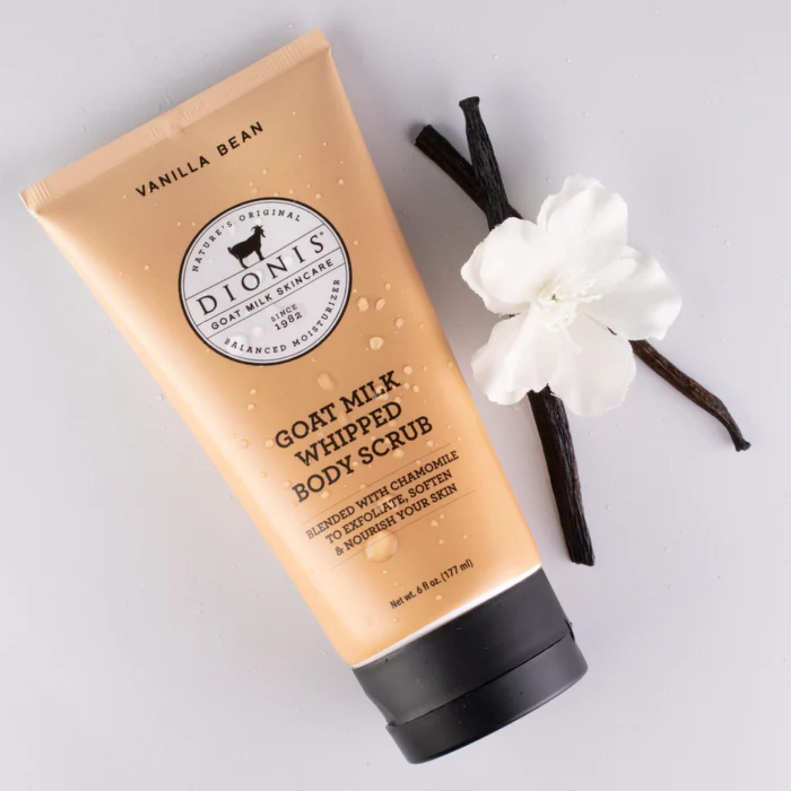 Dionis - Goat Milk Skincare Scented Whipped Body Scrubs - Intensely Hydrating Exfoliating Wash for Softer, Smoother Skin, Made in the USA - Cruelty Free and Paraben Free, Vanilla Bean, 6oz