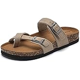 Torotto Boys Girls Sandals with Cork Footbed Adjustable Buckle Casual Flip Flops Sandals Open Toes Flat for Kids Toddler
