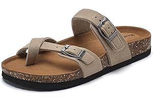 Torotto Boys Girls Sandals with Cork Footbed Adjustable Buckle Casual Flip Flops Sandals Open Toes Flat for Kids Toddler