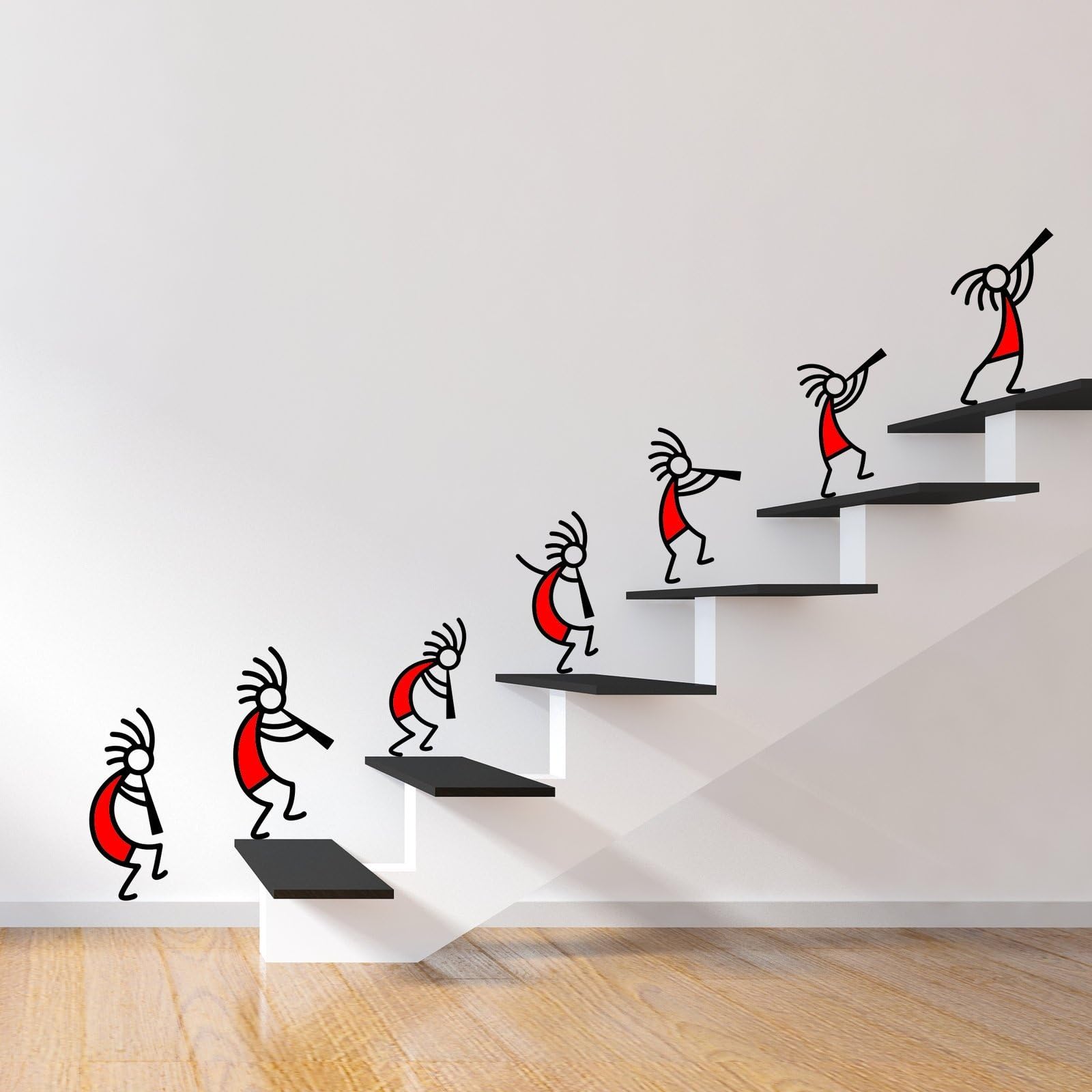 DeStudio 'Kokopelli Red Band' Wall Sticker (PVC Vinyl Film, 110 cm x 75 cm x 0.01, Multicolour)