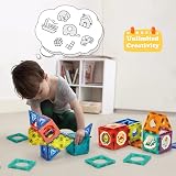 BINZKBB Light Magnetic Tiles 110pc Set Glow in the Dark STEM Construction Toys view 6