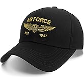 Vitælle Air Force Hat for Men Husband Dad Comfortable Cotton Adjustable Warplane Air Force Veteran Gifts US Army Hat