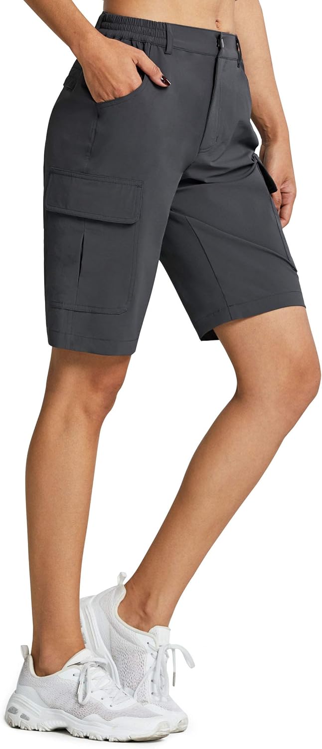 MASKERT Women's Quick Dry Hiking Shorts Lightweight Cargo Shorts Water Resistant Summer Outdoor Travel Camping: Clothing