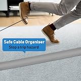 SEGNAYEN 2M Grey Floor Cable Cover, PVC Wire Cord Protector Channel Mat view 3
