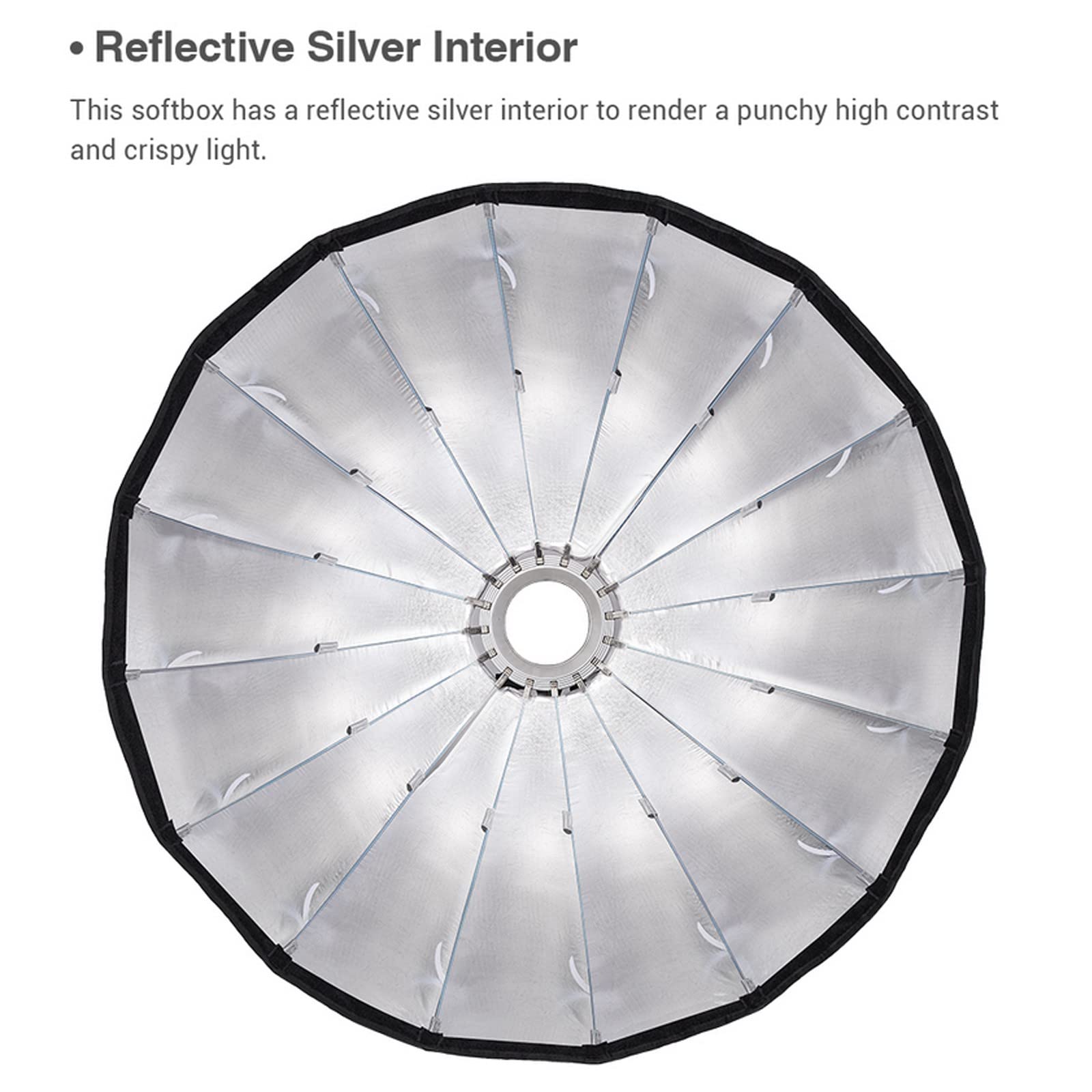 GODOX QR-P120 47.1 Inch/120CM Parabolic Softbox Bowens Mount, Quick Release Parabolic Softbox, with Front & Inner Diffuser SL-60W AD600BM VL150 UL150 SL150II Amaran 100X 200D 200X w/Grid