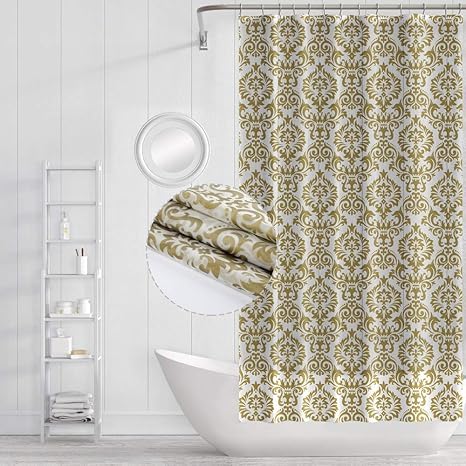 Funria Wasserdicht Duschvorhang Mehltau Beständiges Antibakterielles Badezimmer Vorhänge Badezimmer Duschvorhänge mit Haken, 