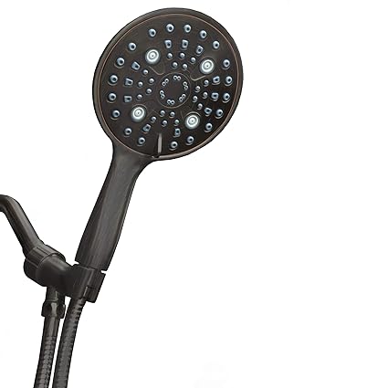 ShowerMaxx | Elite Series | 6 Spray Settings 6 inch Hand Held Rainfall Shower Head | Long Stainless Steel Hose | Easy-to-Remove Flow Restrictor to ...