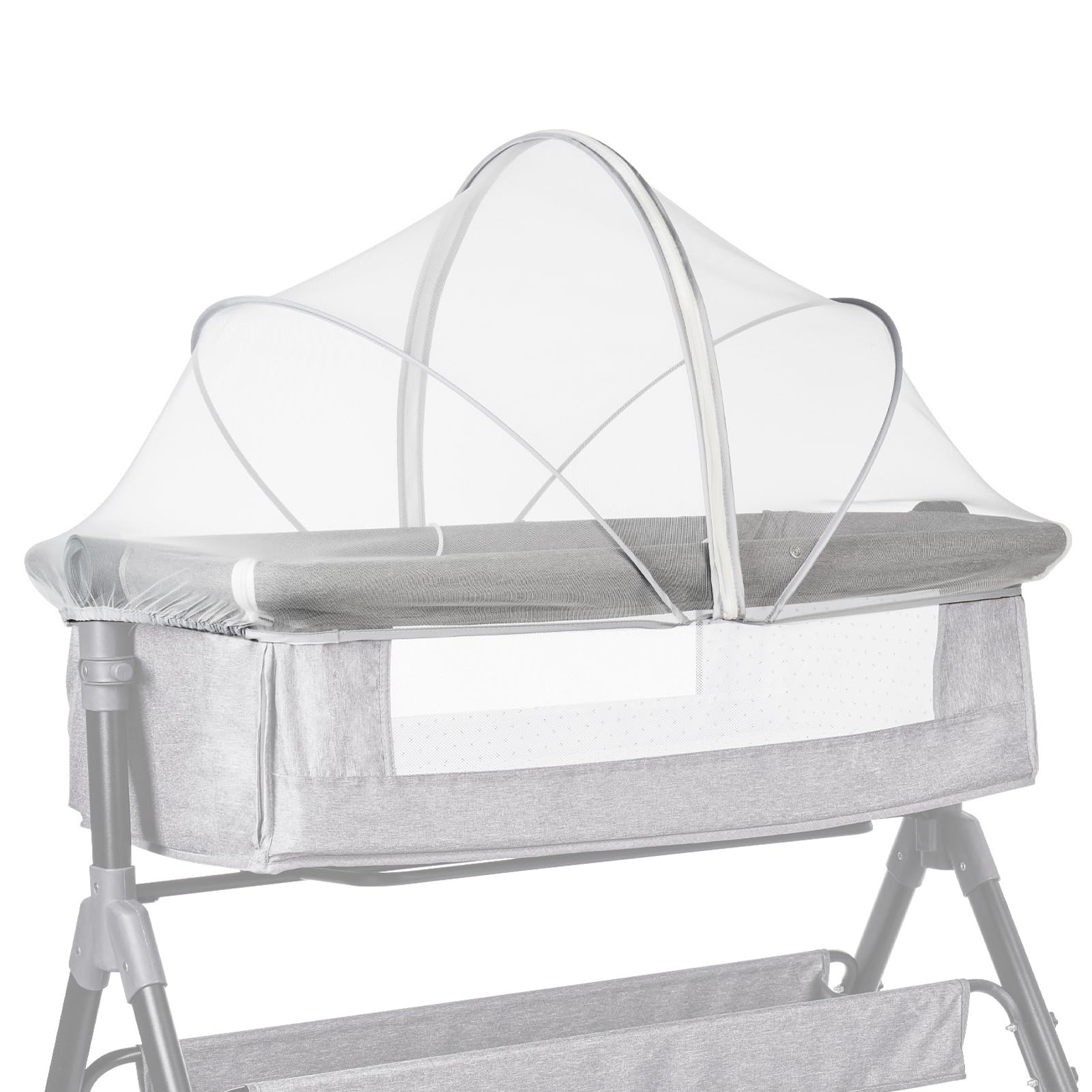 Liemuao Universal Mosquito Net for Infant Cribs, with Zip, Fine Mesh Fabric Baby Bed Tent for Indoor and Outdoor (White, 65x110cm)