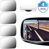 4 Pieces Rectangle Car Blind Spot Mirror 360 Degree Glass Convex Spot Frameless Adjustable Self-adhesive Wide Angle Blind Spo
