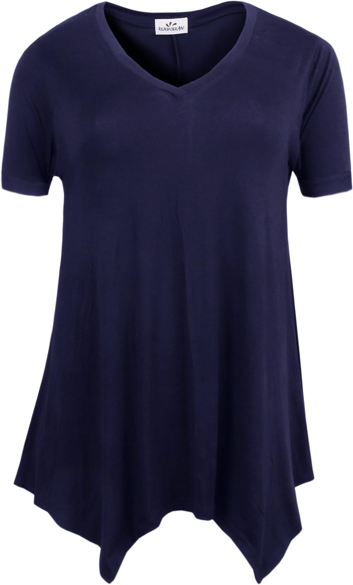 ZERDOCEAN Women Plus Size Printed Short Sleeves Tunic Tops Flowy T Shirt