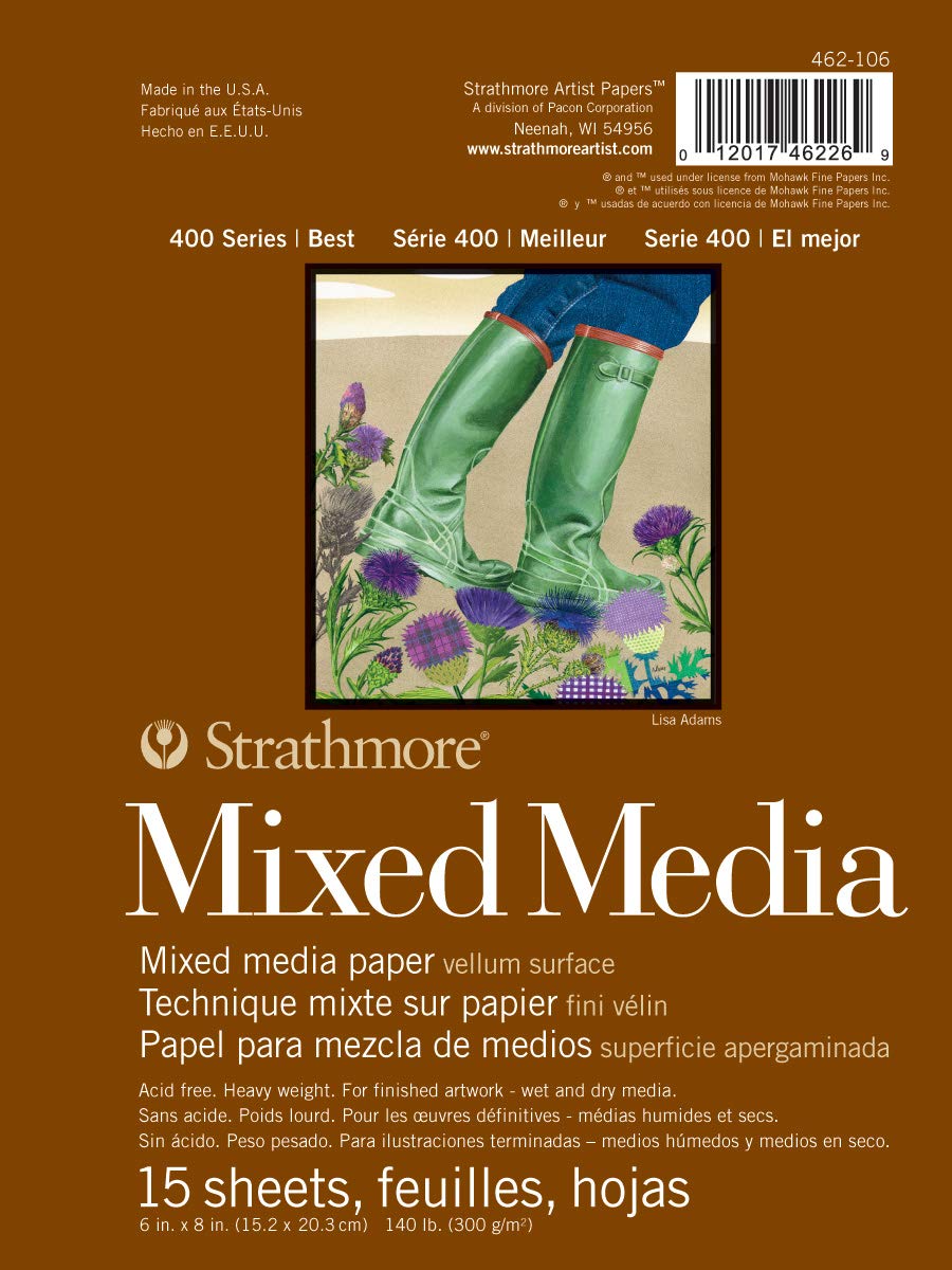 Pro-Art Strathmore Mixed Media Vellum Paper Pad 6-inch x 8-inch-15 Sheets, Other, Multicoloured, 2.63 x 17.24 x 22.32 cm