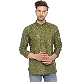ITOS365 Men's Tunic Cotton Short Kurta Button Down Shirt Indian Clothing Casual Party Dress Gifts Items