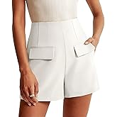 KIRUNDO Shorts for Women Dressy Casual 2026 Summer Elastic High Waisted Wide Leg Suit Tailored Business Work Shorts Pockets