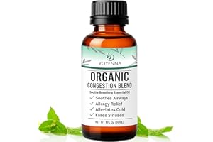 VOYENNA Essential Oil Breathe Blend for Diffuser, Humidifier, Aromatherapy & Rub with Peppermint & Eucalyptus Oils | for Headache, Allergy & Congestion
