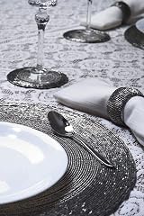 Penguin Home Handcrafted Glass Beaded Placemats Set of 12 Antique Silver view 6