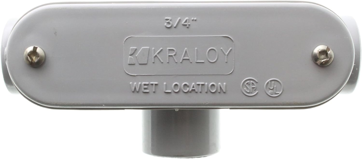 Kraloy T07 PVC Type T Conduit Access LB Fitting W/ Cover, 3/4Inch