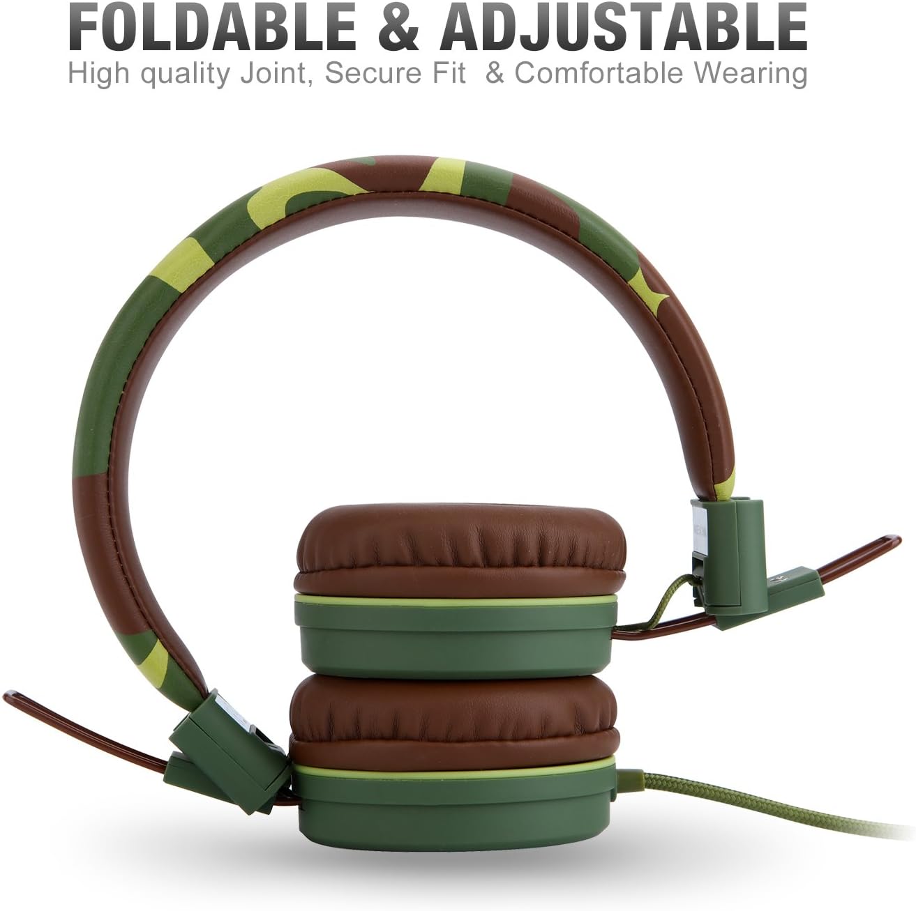 Yomuse C89 Kids Headphones, Wired Headphone with Microphone, On Ear Headphone with Adjustable - Image 3