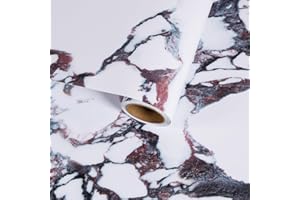 VaryFloral White and Purple Marble Contact Paper Peel and Stick Countertops Matte Marble Wallpaper Vinyl Wrap for Bathroom Ki