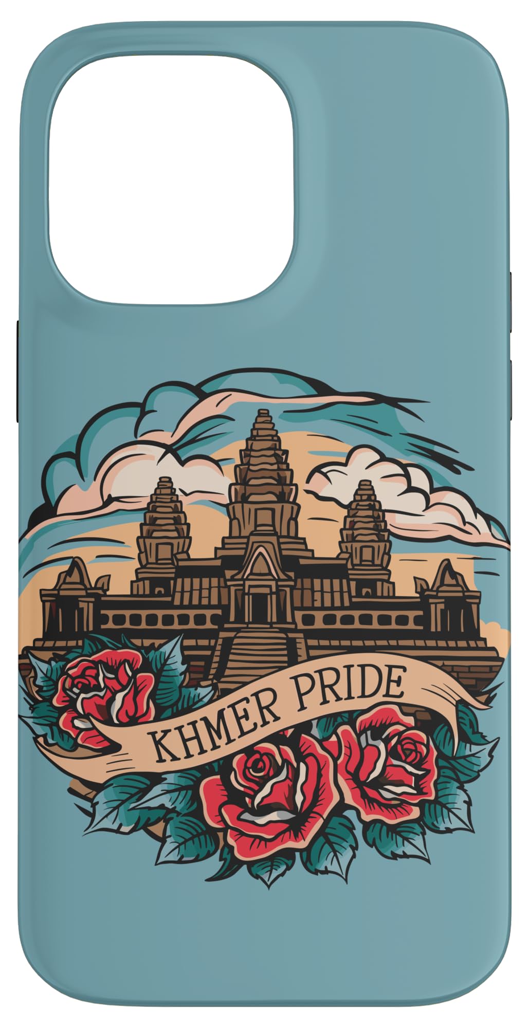 Cool Tattoo Inspired Cambodian Khmer Art Angkor Wat Case for iPhone 14 Pro Max