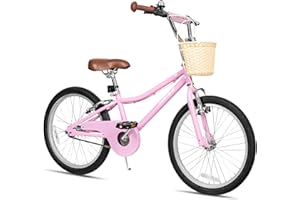 WEIZE Girls Bike for 6-14 Years Old, 20 24 Inch Kids Bike with Basket and Kickstand, Retro Style Childrens Bicycle for Teen Girls, Lightweight Steel Frame, Multiple Colors