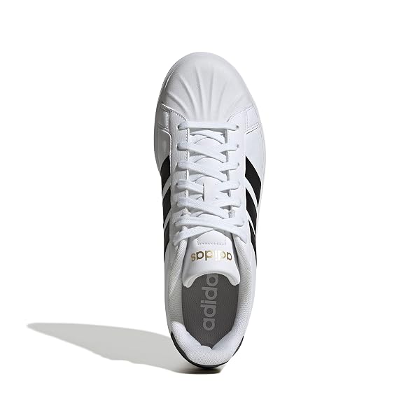 ADIDAS MEN’S STREETALK, WHITE/BLACK/GOLD METALLIC, 9.5