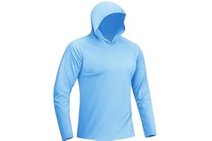 TACVASEN Men's UPF 50+ Sun Shirts UV Protection Quick Dry Lightweight Long Sleeve Hoodie Shirt Cool Shirt Fishing Swim
