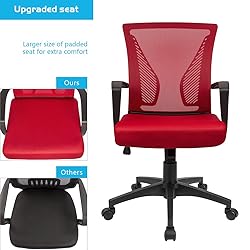 Furmax Office Chair Mid Back Swivel Lumbar Support