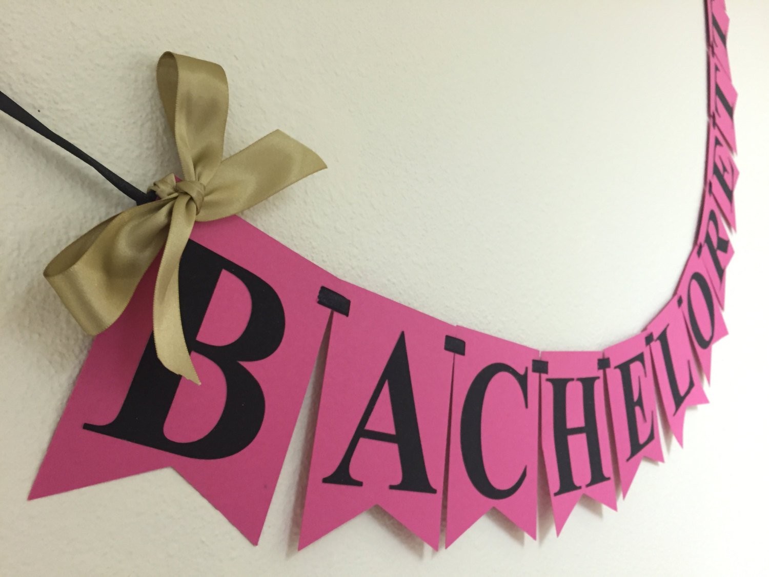 Amazon Com Bachelorette Banner In Hot Pink Gold Black Glitter