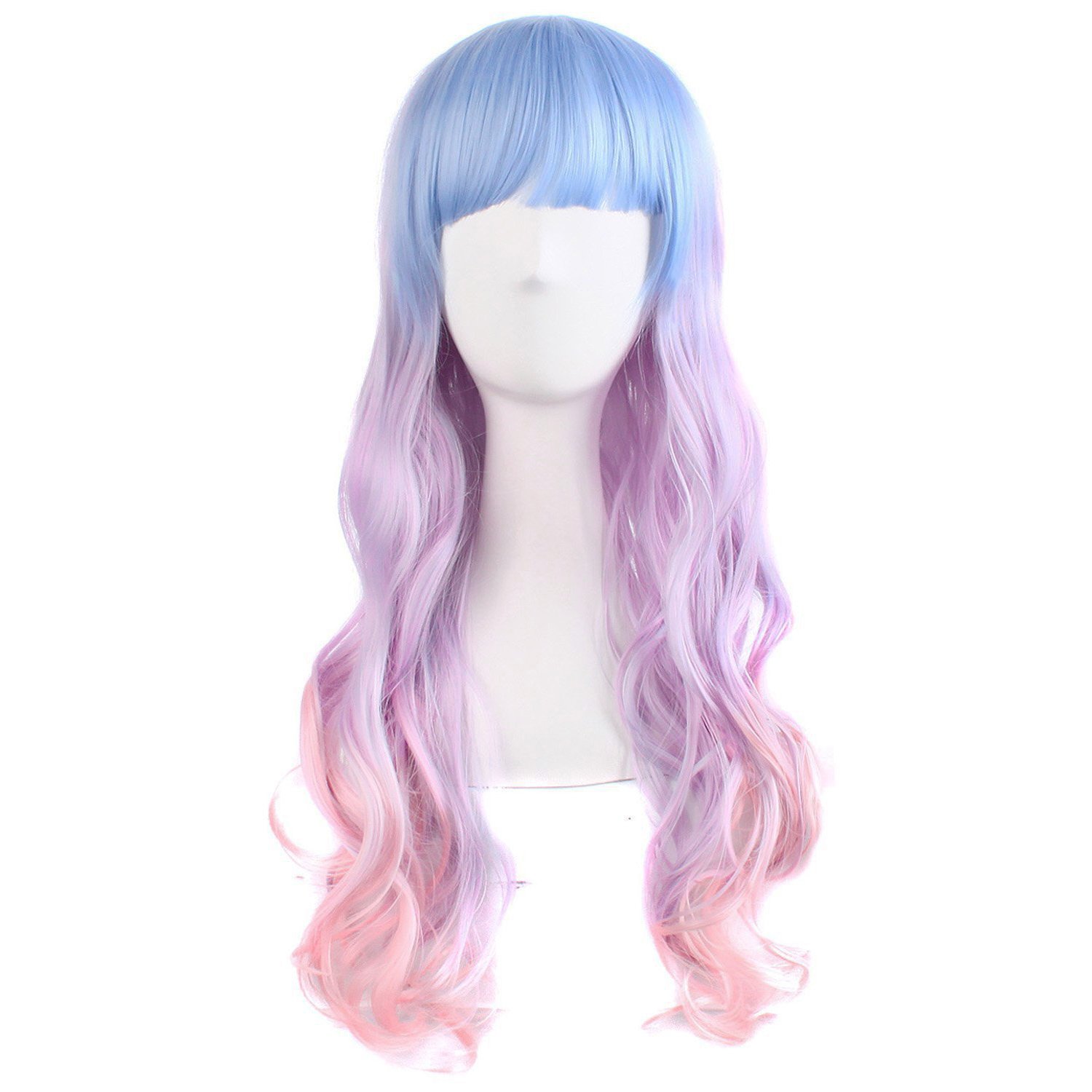 MapofBeauty Beautiful Long Wavy Harajuku Style Cosplay Wig (Light Blue/Light Purple/Pink) โ image 1