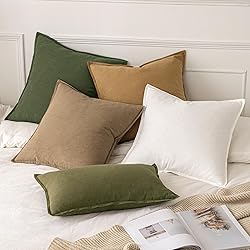 MIULEE Decorative Linen Pillow Covers 20x20 Inch
