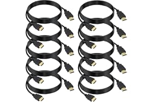 VOROTHIN HDMI Cable 6 FT 10-Pack, 4K HDMI Computer Cable 6FT, Shielded HDMI 2.0 CL3 Rated Cord for Smart Monitor with Streaming TV, 4K, 1080P@144Hz,ARC & CL3 Rated for Laptop, Monitor, PS5, PS4, Xbox, Soundbar
