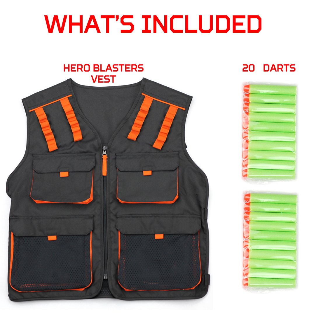 Hero Blasters Kids Tactical Vest for Nerf NStrike Elite, Mega & Rival