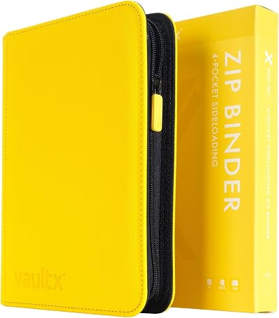 Vault X 4 Pocket Trading Card Zip Binder 160 Cards Exo-Tec Yellow