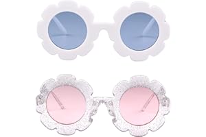 ADE WU Sunglasses for Kids Round Flower Cute Glasses UV 400 Protection Children Girl Boy Gifts