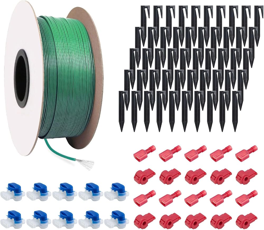 Anesty 100m Boundary Cable for Robotic Lawn Mowers, 50 Pegs & Connectors