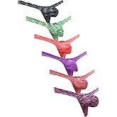 iKingsky Men's Colorful Big Pouch Thong Underwear Sexy Low Rise Bulge Mens T-back Under Panties