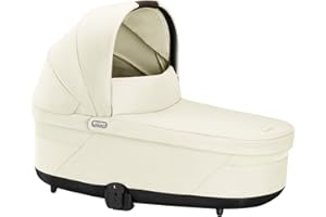 Cybex Balios Cot S Lux Baby Bassinet - Integrated Easy-Carry Handle, Sun Canopy & Spacious, Cozy Interior, Compatible with Cybex Balios S Lux Stroller, Seashell Beige