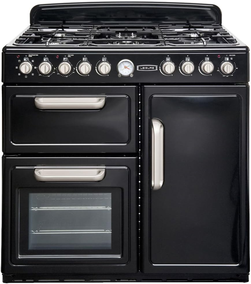 Leisure CMTF95K Dual Fuel Range Cooker Free Standing Black Amazon.co