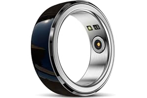 LVTEL Smart Ring - Fitness Ring Health Tracker - Sleep Tracking - Heart Rate Monitor - IP68 Waterproof - 5-7 Days Battery Life (Black, US 12#)