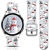 20mm Holiday Christmas Halloween Thanksgiving Watch Band Compatible with Samsung Galaxy Watch 7/6/5/4 40mm 44mm/Watch 6 Classic 43mm 47mm/Watch 5 Pro 45mm/Watch 4 Classic/Active 2 Smartwatch Replacement Strap