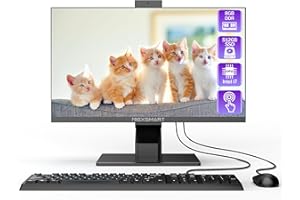 PC All in One Desktop Computer Touch Screen Core i7 (Up to 3.8GHz) 8GB RAM 512 SSD with Pop-up Webcam Support Dual-Band WiFi 