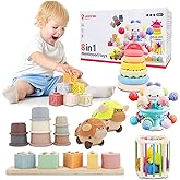 LUCKFUTURE Baby Toys 6 to 18 Months, 8 in 1 Montessori Toy Set, Educational Learning Toy for Toddlers Babies Sensory Toys Newborn Infant Gifts for Boys & Girls